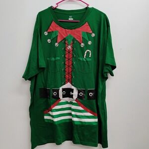 Holiday Time Green Elf Costume T Shirt Top Mens 3XL 54‎ 56 Christmas